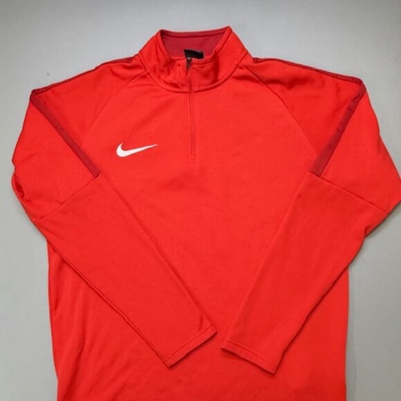 Nike Dri-FIT Pullover Mens Large Red Half Zip Athletic Running Sweater - Picture 1 of 6